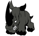 Dibujo Rinoceronte II pintado por super