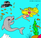 Dibujo Barbie jugando con un delfín pintado por sofi1