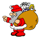 Dibujo Papa Noel con el saco de regalos pintado por 225225