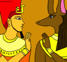 Dibujo Ramsés y Anubis pintado por Aura