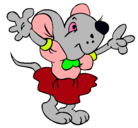 Dibujo Rata con vestido pintado por cuacua