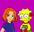 Dibujo Sakura y Lisa pintado por Grego