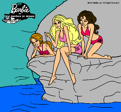 Barbie y sus amigas sentadas