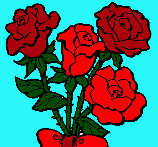 Dibujo Ramo de rosas pintado por anai