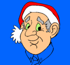 Dibujo Abuelo con gorro navideño pintado por yessi