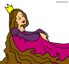 Dibujo Princesa relajada pintado por colores