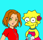Dibujo Sakura y Lisa pintado por Normita