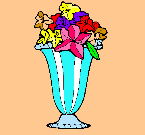 Dibujo Jarrón de flores pintado por analaaa
