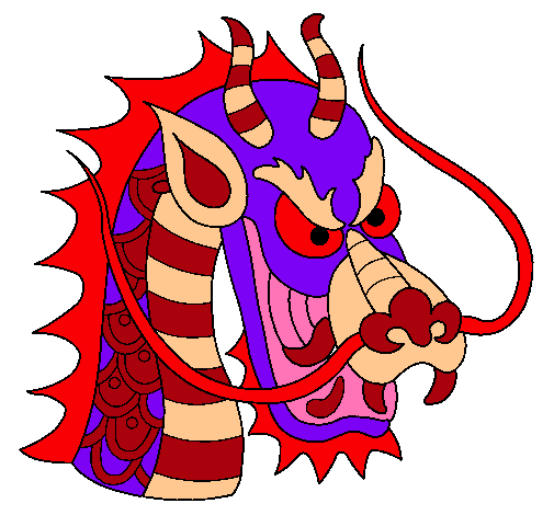Dibujo Cabeza de dragón pintado por analaaa