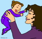 Dibujo Madre con su bebe pintado por nataly1