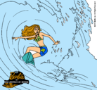 Dibujo Barbie practicando surf pintado por ISIDRO