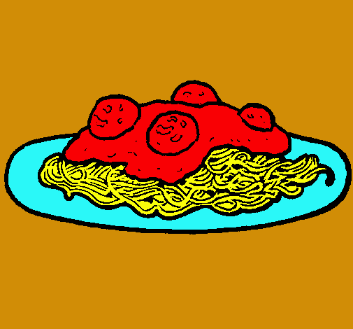 Dibujo Espaguetis con carne pintado por julio_