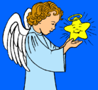Dibujo Ángel y estrella pintado por cxgbvhbghnghjg