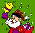 Dibujo Santa Claus y su campana pintado por renato