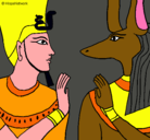 Dibujo Ramsés y Anubis pintado por alinf