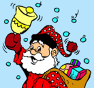 Dibujo Santa Claus y su campana pintado por patro