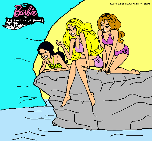 Barbie y sus amigas sentadas