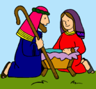 Dibujo Adoran al niño Jesús pintado por Grego0o