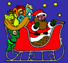 Dibujo Papa Noel en su trineo pintado por toni
