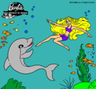 Dibujo Barbie jugando con un delfín pintado por jesus 