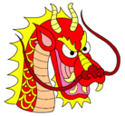 Dibujo Cabeza de dragón pintado por slash