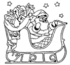 Dibujo Papa Noel en su trineo pintado por jhosselyn