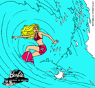Dibujo Barbie practicando surf pintado por Mariona