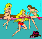 Dibujo Barbie y sus amigas pintado por Natividad