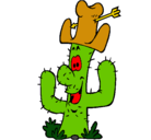 Dibujo Cactus con sombrero pintado por zarahoria