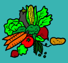 Dibujo verduras pintado por miriannogales