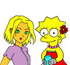 Dibujo Sakura y Lisa pintado por hugo