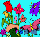 Dibujo Fauna y flora pintado por florees