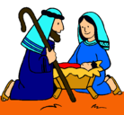 Dibujo Adoran al niño Jesús pintado por andrea132
