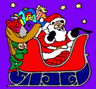 Dibujo Papa Noel en su trineo pintado por sefora
