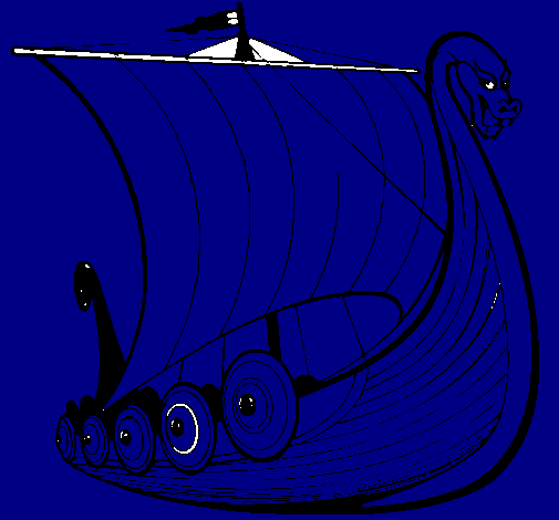 Dibujo Barco vikingo pintado por chykys
