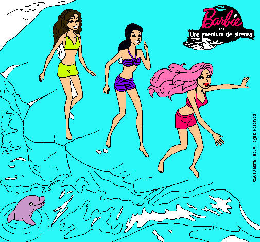 Barbie y sus amigas en la playa