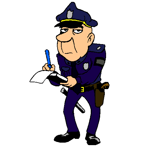 Dibujo Policía haciendo multas pintado por VanBroc