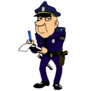Dibujo Policía haciendo multas pintado por VanBroc