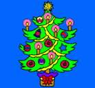Dibujo Árbol de navidad con velas pintado por nidia