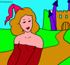 Dibujo Princesa y castillo pintado por anaisdiaz