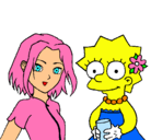 Dibujo Sakura y Lisa pintado por alvaro
