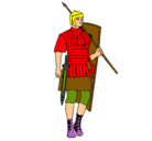 Dibujo Soldado romano pintado por defensa