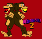 Dibujo Madagascar 2 Manson y Phil 2 pintado por changuitos