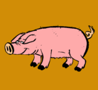 Dibujo Cerdo con pezuñas negras pintado por vivialinda