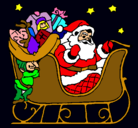 Dibujo Papa Noel en su trineo pintado por aymara