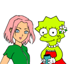 Dibujo Sakura y Lisa pintado por martin02