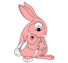 Dibujo Madre conejo pintado por zaira
