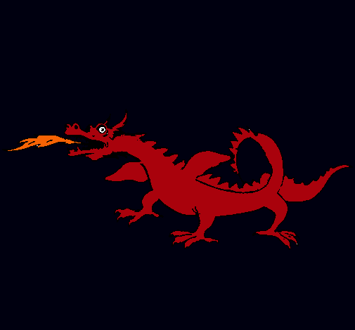 Dragón escupiendo fuego