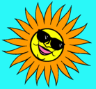 Dibujo Sol con gafas de sol pintado por vanes