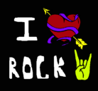 Dibujo I love rock pintado por criistiina